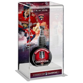 Fanatics Vitrína na puk (bez puku) Matthew Tkachuk #19 Florida Panthers NHL 2025 Stanley Cup Champions Logo Deluxe Tall Hockey Puck Case