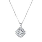 Stříbrný dvojitý náhrdelník Cristy 1 ct MOISSANITE + CERTIFIKÁT, Stříbrná 40 cm + 5 cm (prodloužení) certifikát GRA, hadřík na čištění stříbra, dárková krabička