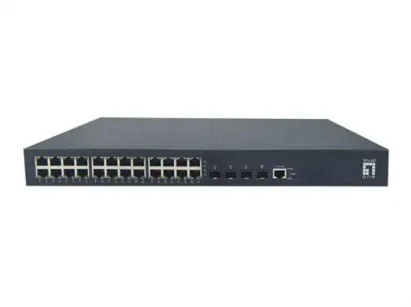 LevelOne GTP-2871DP / Switch / 24x GbE PoE+ / 4x 10G SFP+ / PoE+ 400W / L3 / 19" (GTP-2871DP)
