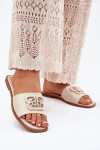 Plné dámské sandály s ozdobným detailem béžové Nenitta 38