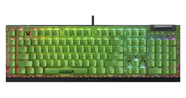 Razer BlackWidow V4 X Green Switch černá / Herní klávesnice / mechanická / Minecraft Edition / Razer Chroma RGB / USB