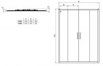 IDEAL STANDARD - Connect 2 Posuvné sprchové dveře, čtyřdílné, 160 cm, černá/čiré sklo K9282V3