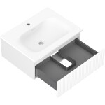 MEXEN/S - Rivel koupelnová skříňka 60 cm s umyvadlem Vela, 1 šuplík, reliéf , bílá mat 91A20-06023-1-BF01-W23M01