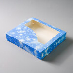 Cake star vanoční krabice na cukroví modrá 25x22x5cm