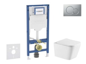 GEBERIT - Duofix Set předstěnové instalace, klozetu Arkas I a sedátka softclose, tlačítko Sigma01, lakovaný matný chrom SANI11CA2116