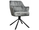 Otočná jídelní židle Axel, středně šedá sametová látka/tkanina
