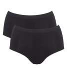 SLOGGI GO SENSE - 2 ks bezešvé kalhotky s vysokým pasem z mikro modalu Sloggi BLACK XL