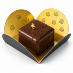 Cake star Podložka pod minidezert FLOWER zlato-černá 4 × 4 cm 25ks