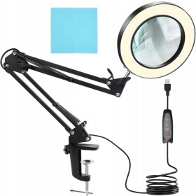 MollyLux Izoxis 23893 Multifunkční lampa a lupa 32 LED, USB černá