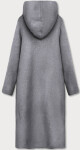 Dlouhý šedý přehoz přes oblečení kapucí (B6010-9)