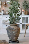 Chic Antique Pojízdný podstavec na rostliny Ø 29 cm, černá barva, litina