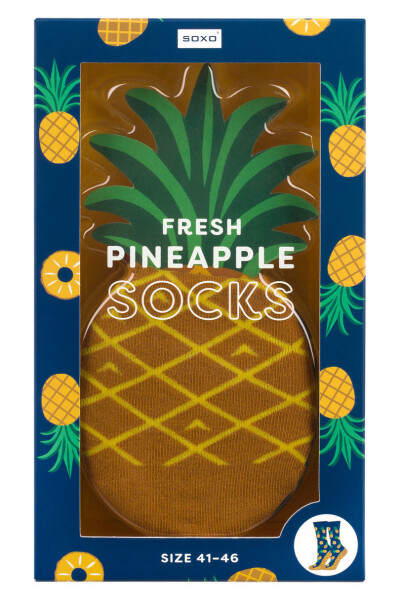 PONOŽKY SOXO ANANAS - V KRABICI tmavě modrá 41-46