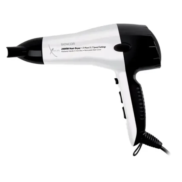 SENCOR SHD 6600W bílá / Fén na vlasy / 2000 W / 2 rychlosti / 3 teploty / 2.6 m (8590669090839)