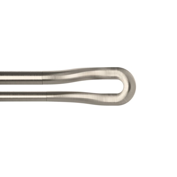 Stříbrná roztažitelná dvojitá garnýž 107-305 cm Umbra MIDNIGHT pro zatemňovací závěsy