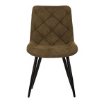 Židle jídelní, hnědá látka, nohy černý kov