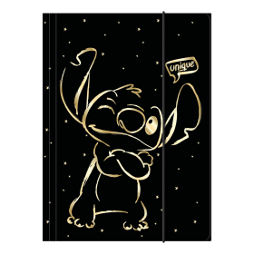 Colorino školní desky s gumičkou, Stitch Gold 1, A4, karton - 12ks