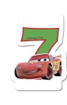 Procos Cars dortová svíčka bílá se zeleným číslem 7 a s autíčkem Procos Cars dortová svíčka bílá se zeleným číslem 7 a s autíčkem