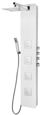 POLYSAN - SPIRIT SQUARE termostatický sprchový panel nástěnný, 250x1550, bílá 81151