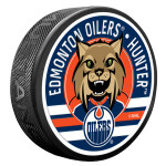 Mustang Puk Edmonton Oilers NHL Hunter Mascot Textured Puck