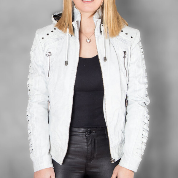 Dámská Kožená Bunda Morgana Brixton Bílá Velikost: 4XL