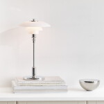 Louis Poulsen Přenosná lampa PH 2/1 Portable Chrome, stříbrná barva, sklo, kov