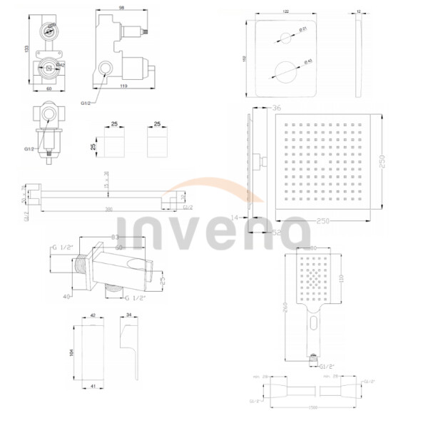 INVENA - Podomítkový set NYKS BS-28-0K2-A