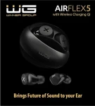 WG AirFlex 5 černá / Bezdrátová sluchátka / Bluetooth 5.2 / ENC / Qi nabíjení / IPX5 (10510)
