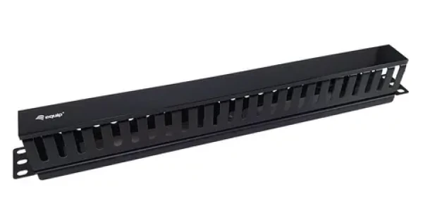 Equip 19" Kabelmanagement černá / Panel pro správu kabelů / 1U / snímatelná zadní deska (327314)