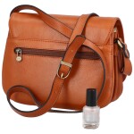Luxusní dámská crossbody kabelka Isaac, koňaková
