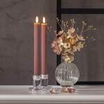 STAR TRADING LED svíčka Flamme Stripe Pink – set 2 ks, růžová barva, plast, vosk