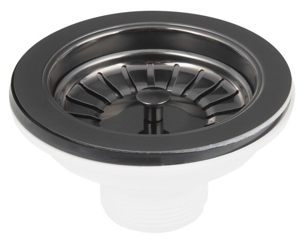 Bruckner - Dřezová výpust 6/4", nerez/gun metal 155.121.6