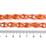 Skleněný korálek - kapka - oranžová - 15 x 10 mm - 1 ks