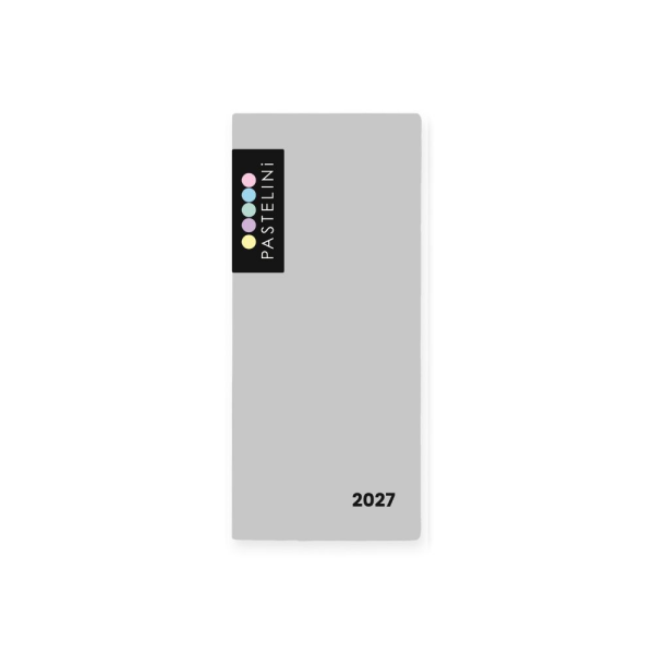 Diář PVC měsíční 2027 PASTELINI šedá