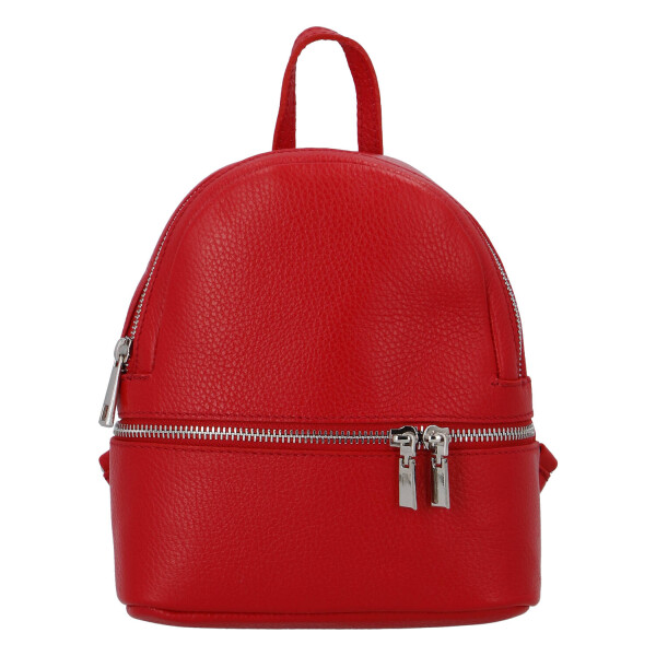 Moderní dámský kožený batoh Dreams, červený