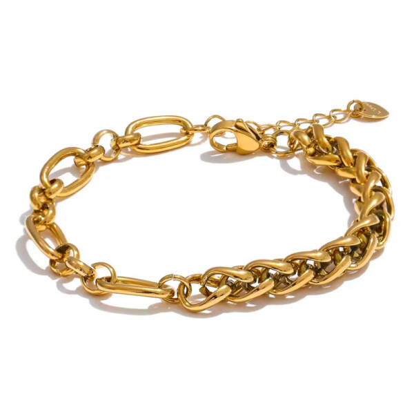 Dámský náramek z chirurgické oceli Elodie Gold, Zlatá 18 cm + 3 cm (prodloužení)