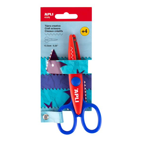 APLI kreativní nůžky - zoubky, 13,5 cm, kulatá špička, symetrické