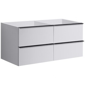CERANO - Koupelnová skříňka pod umyvadlo s úchytkou Velora - bílá matná, černá úchytka - 158x53x46,5 CER-664873