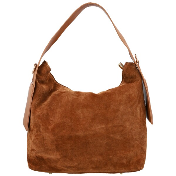 Módní dámská kožená kabelka na rameno Beatrix, koňaková