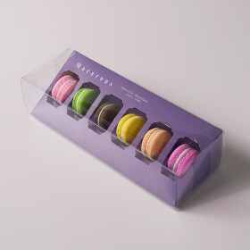 Cake star Elegantní krabička na makronky fialová 23x9,8cm na 6ks