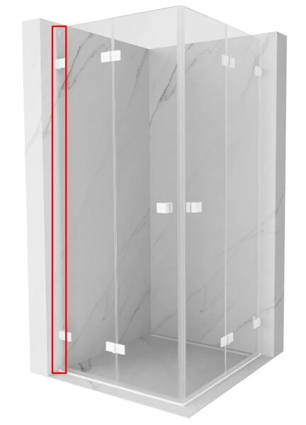 MEXEN - LUNAR nástěnná lišta 200 cm 1 ks, pro 832 836 pro sklo 6mm bílá 830-14-20