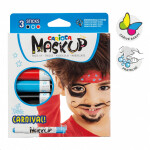 Carioca Carnival obličejové barvy v tyčince sada 3 ks růžová, modrá