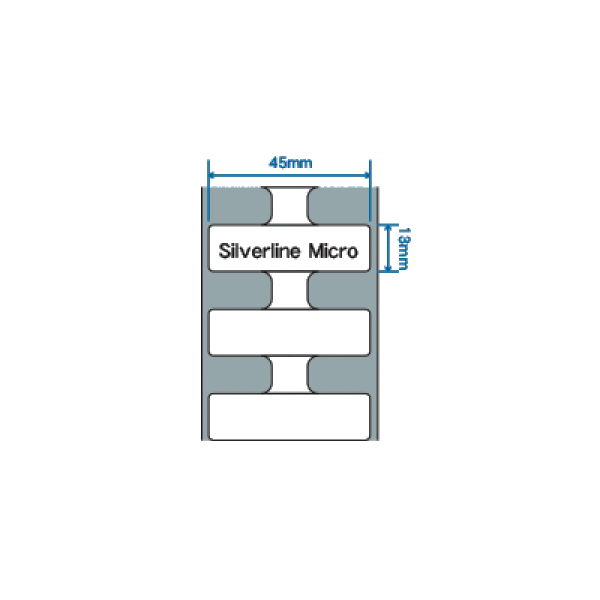 RFID štítek Silverline II micro MR6-P, 45mm x 13mm, PET, dutinka 76,2 mm, 600 et/kot - cena/role