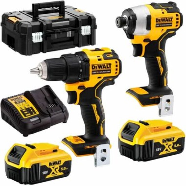 DEWALT DCK2061P2T / Aku set nářadí / příklepová vrtačka rázový šroubovák / 18V / 2x 5Ah (DCK2061P2T)