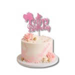 Dortisimo Zápich do dortu růžový Happy Birthday s princeznou (1 ks)