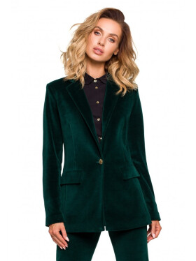 M643 Sametové sako s jedním knoflíkem - zelené EU M