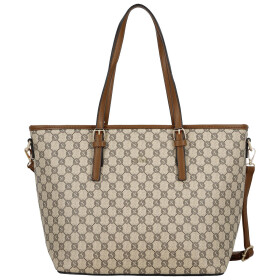 Trendy dámská koženková kabelka na rameno Elina, hnědá