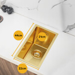 Malý zlatý kuchyňský dřez 22 x 44 cm, Velazo VELAZ2244G
