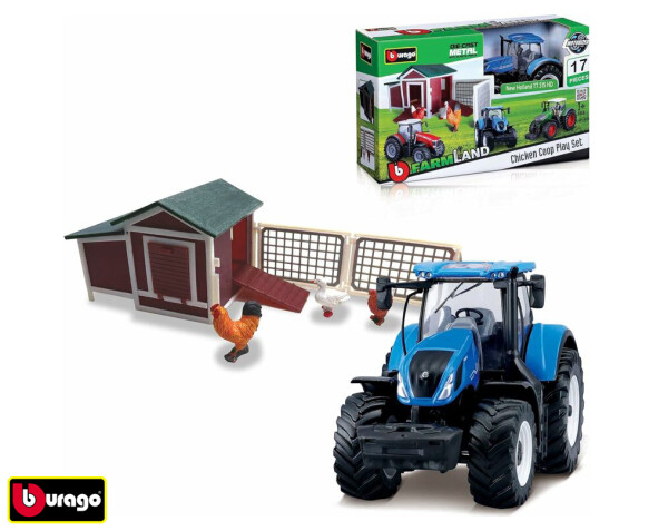 Bburago Farmland Slepičí Farma s traktorem
