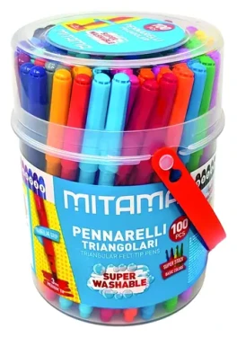 Mitama 62876 / Fixy omyvatelné / 100 ks / 30 barev / 3 mm / trojhranné (62876)