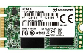 Transcend MTS430S 512GB / M.2 2242 SATA / RW: 560/500 MBps / IOPS: 80K/85K / MTBF 1.0mh / 5y (TS512GMTS430S)